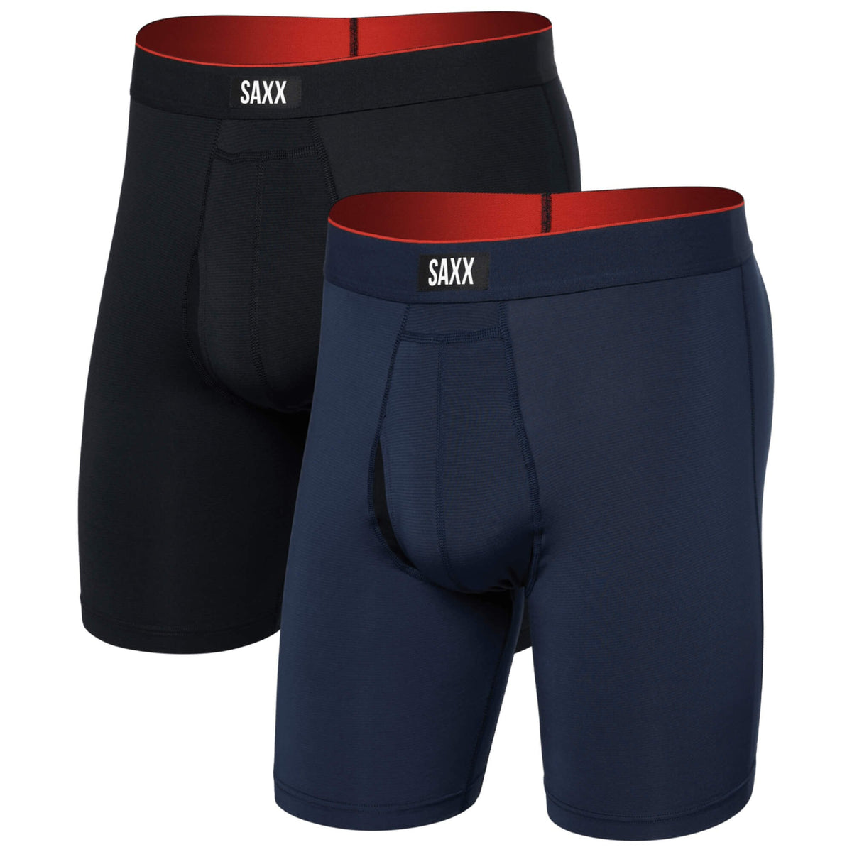Mens Multi-Sport Mesh Long Boxer Brief Fly 2 Pack