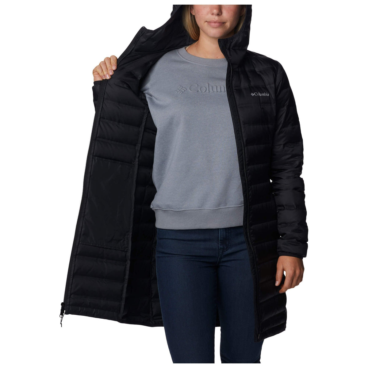 Womens Lake 22 II Down Long Hooded Jacket