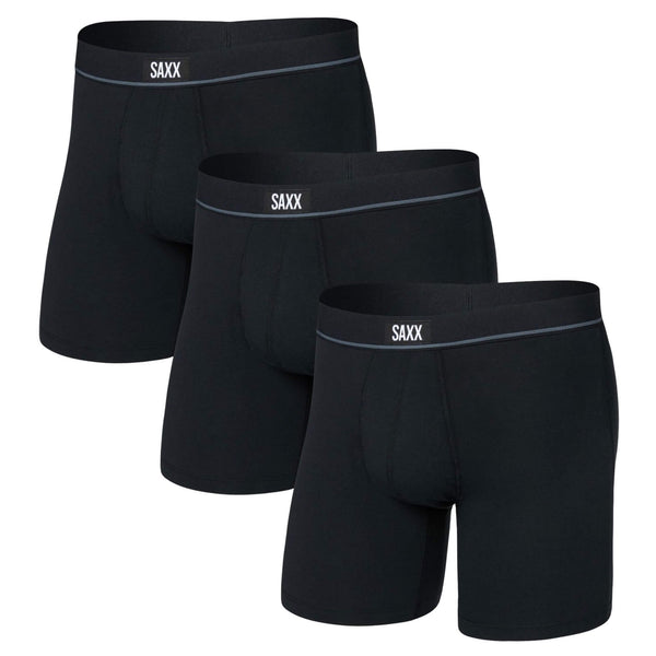 Mens Essential Cotton Boxer Brief Fly 3 Pack