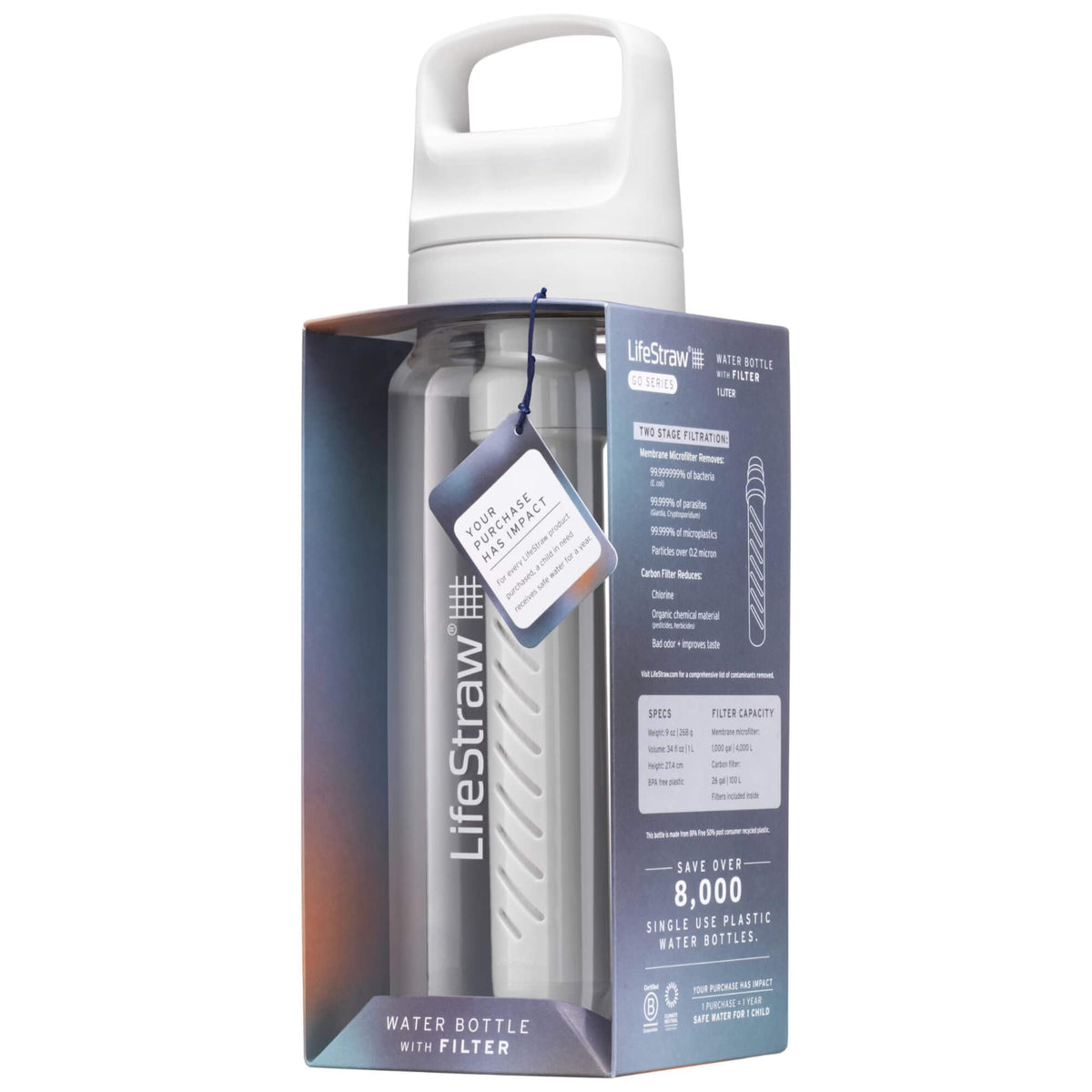 GO 2.0 Water Filter Bottle 1L