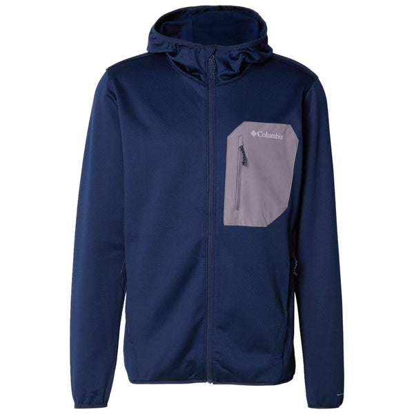 Mens Tall Heights Hooded Grid Fleece Full Zip