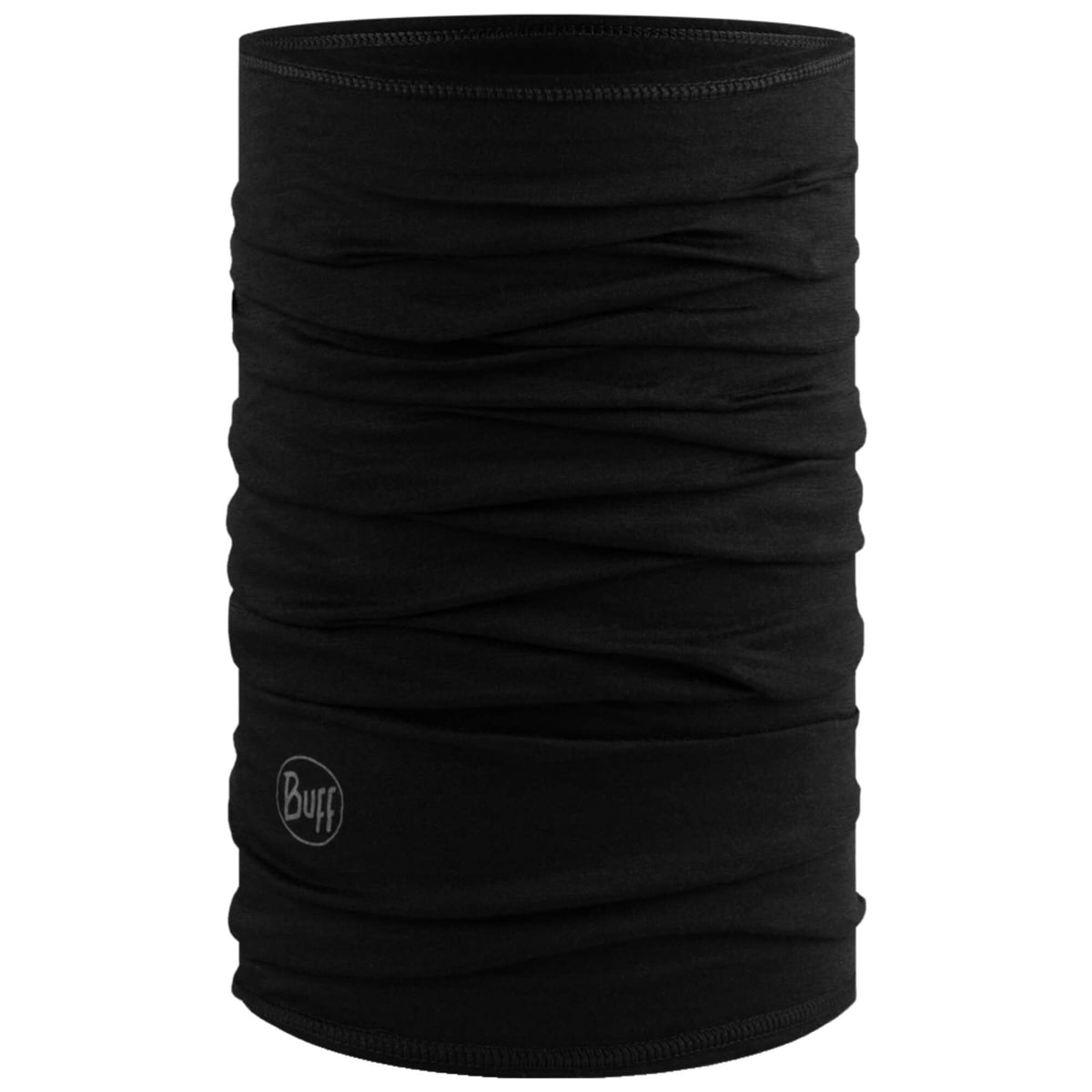 Lightweight Merino Wool Solid Black Buff