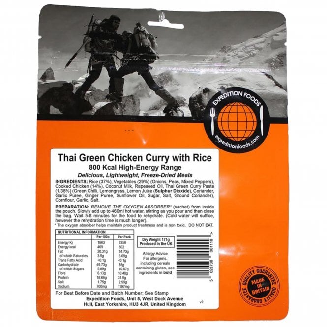 Expedition Foods Thai Green Chicken Curry with Rice