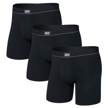 Mens Essential Cotton Boxer Brief Fly 3 Pack