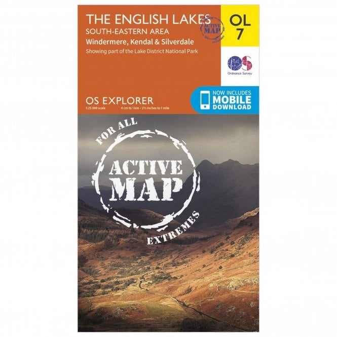Ordnance Survey Explorer Active 7 Lake District - South Eastern