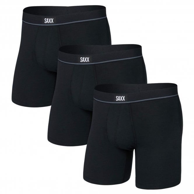 Saxx Mens Essential Cotton Boxer Brief Fly 3 Pack