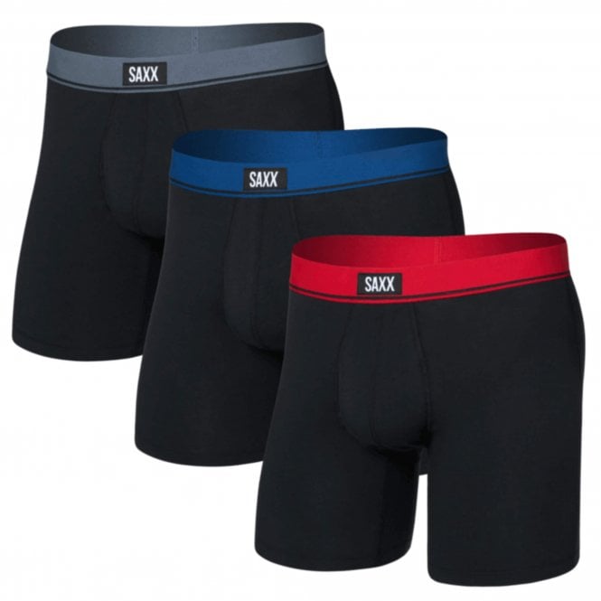 Saxx Mens Essential Cotton Boxer Brief Fly 3 Pack
