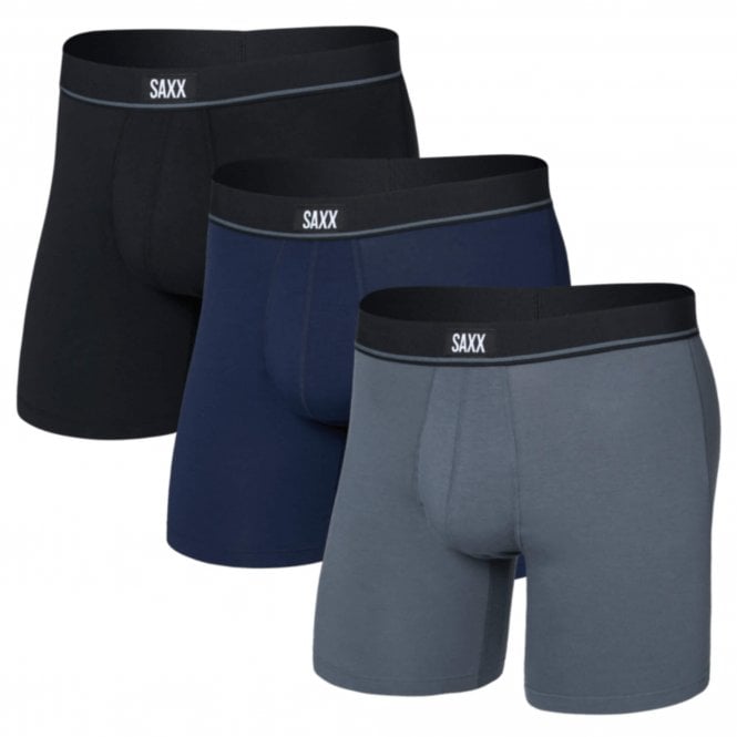 Saxx Mens Quest Quick Dry Mesh Boxer Brief Fly 3 Pack